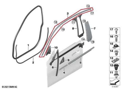 23-25 BMW 430i Gran Coupe xDrive Right and Left Door Side Frame Trim 51337482991 - Alshned Auto Parts