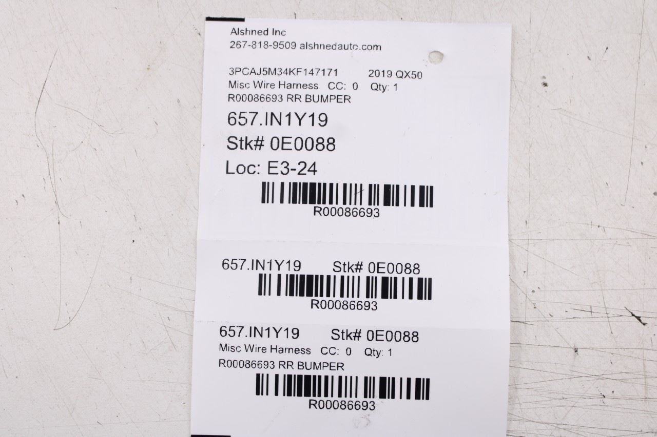 2019-2025 Infiniti QX50 ESSENTIAL Rear Bumper Wire Harness with Parking Sensors18