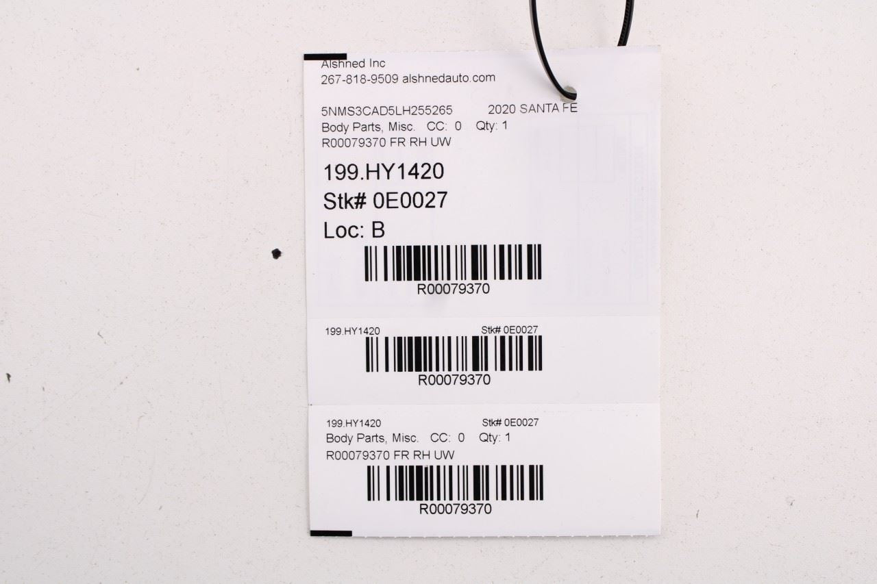 19-23 Hyundai Santa Fe Front Right Door B Pillar Applique Molding 82260-S1000 - Alshned Auto Parts