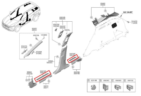 22-24 Hyundai Tucson SEL FR and RR Right and Left Door Sill Scuff Plate Set of 4 - Alshned Auto Parts