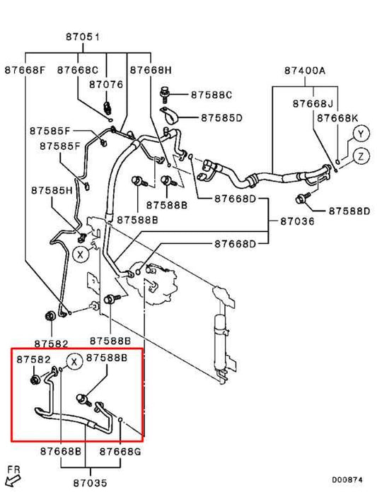 20-25 Mitsubishi Outlander Sport SE 2.0L AC Conditioning Pressure Discharge Line - Alshned Auto Parts
