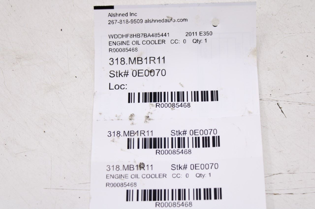 06-11 Mercedes-Benz E350 Luxury 4Matic 3.5L Engine Oil Cooler Assy 272180000064 - Alshned Auto Parts