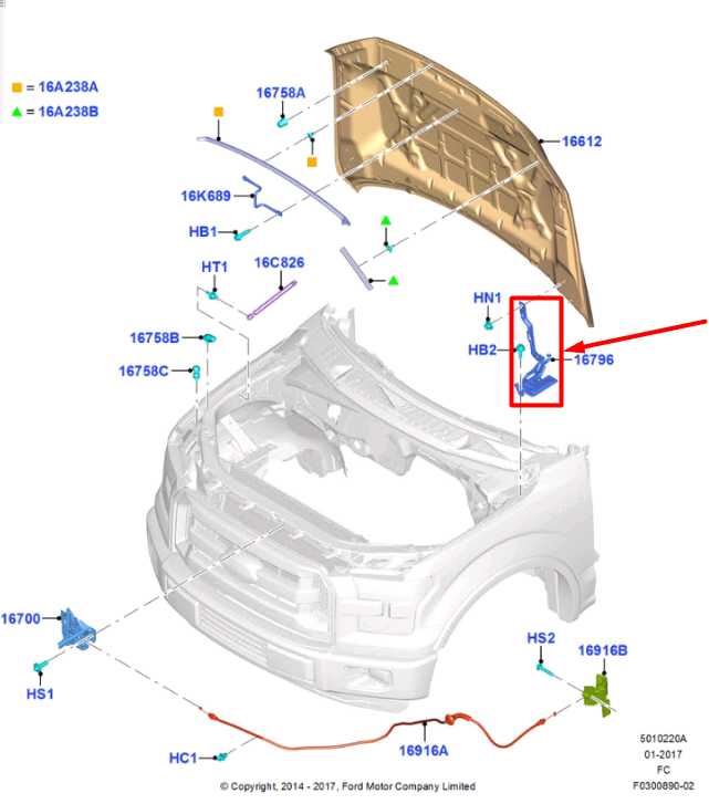 2015-2020 Ford F150 Limited Front Left and Right Hood Bonnet Hinge FL34-16800-A1