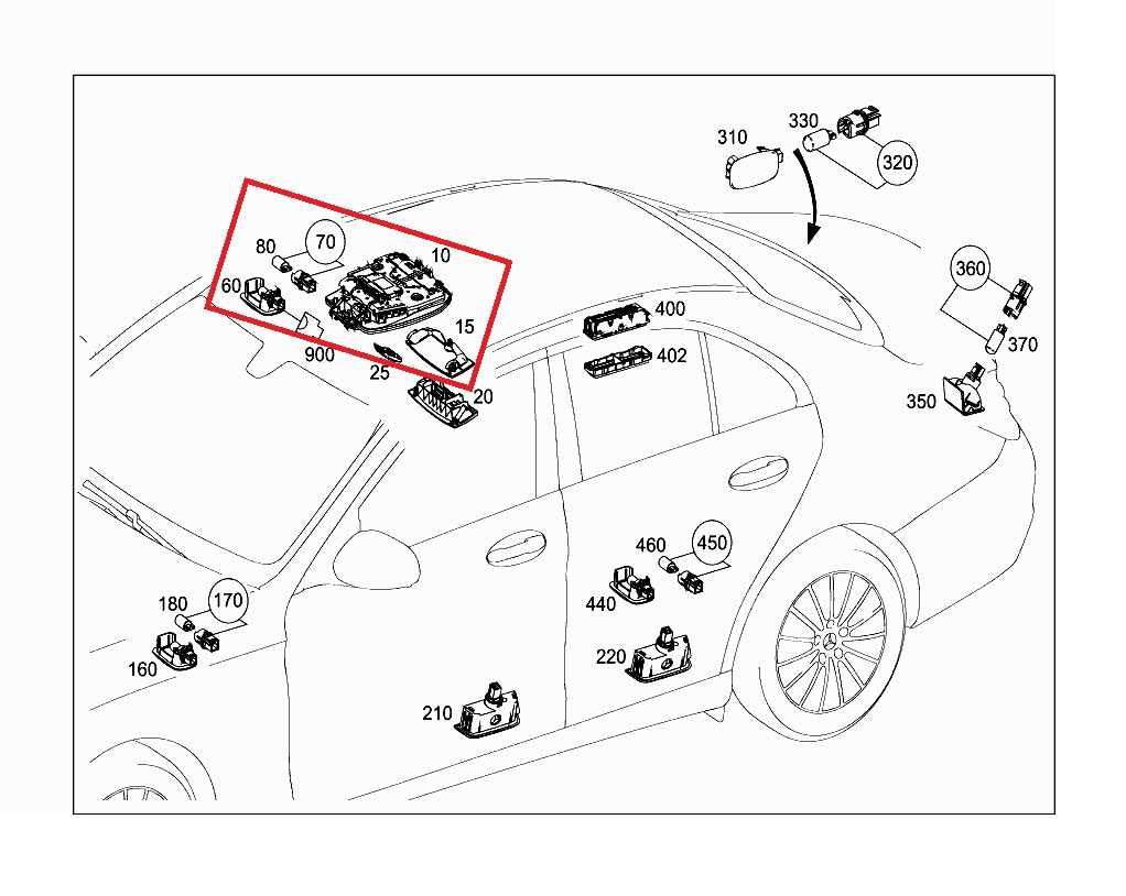2015-2018 Mercedes-Benz C300 4Matic Inner Front Roof Overhead Console 00090090071