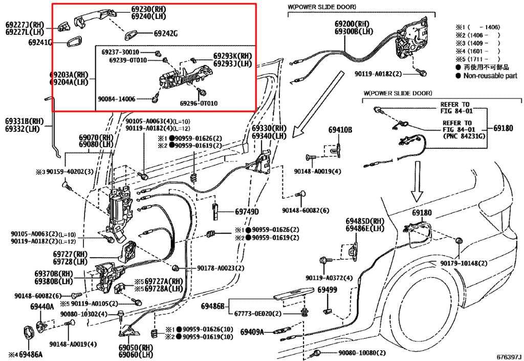 2011-2019 Toyota Sienna LE 3.5L FWD Rear Driver Left Side Door Exterior Handle - Alshned Auto Parts