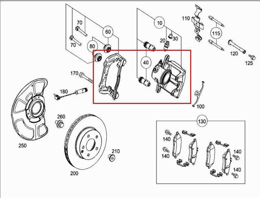 10-16 Mercedes-Benz E 350 Luxury 4Matic Front Right and Left Disc Brake Caliper - Alshned Auto Parts