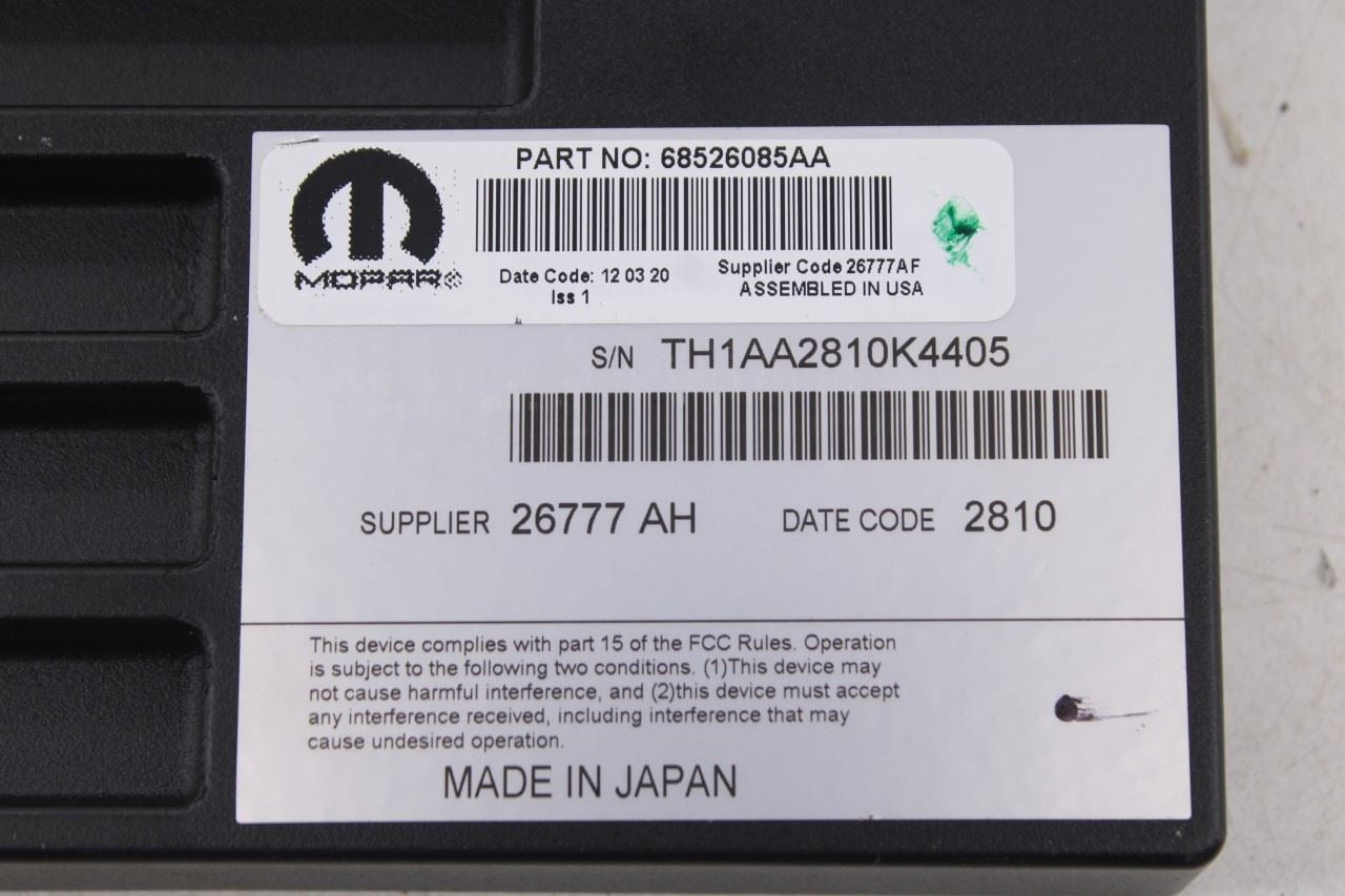 18-22 Jeep Grand Cherokee Laredo X 4x4 Sound System Amplifier Amp 68526085AA OEM - Alshned Auto Parts