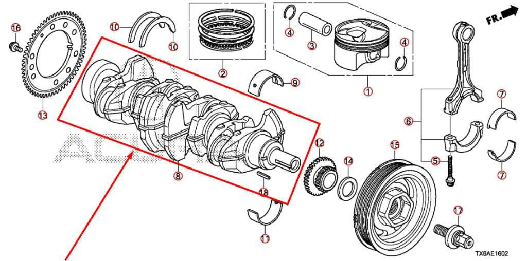 16-22 Acura ILX Technology A-Spec 2.4L Engine Motor Crankshaft 4K 13310-5A2-A101