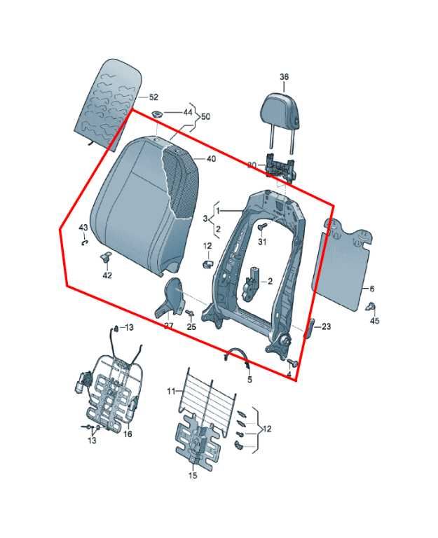 18-19 Volkswagen Atlas S 3.6L Front Passenger Right Side Backrest Upper Cushion - Alshned Auto Parts