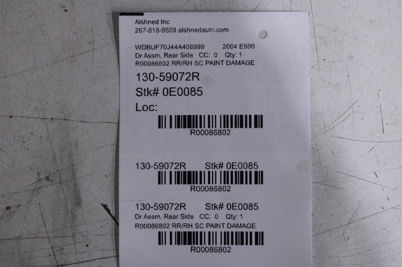 2003-2006 Mercedes-Benz E500 Rear Right Side Door Complete 211730020528 OEM18