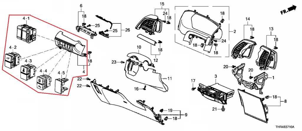 21-26 Honda Odyssey Touring Dash Left Panel Switch Set Bezel H07724AD00-NH900LA - Alshned Auto Parts