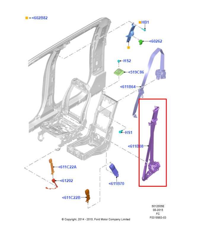 15-16 Ford F150 XLT Front Passenger RH Side Seat Belt Retractor FL3B-16612D64-AS - Alshned Auto Parts