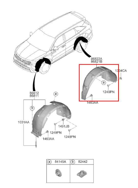 2021-23 Kia Sorento X-Line SX Prestige Rear Right Wheelhouse Liner Splash Shield - Alshned Auto Parts