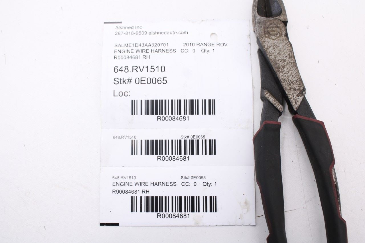 2010-12 Land Rover Range Rover HSE 5.0L Right Side Engine Wire Harness LR02184512