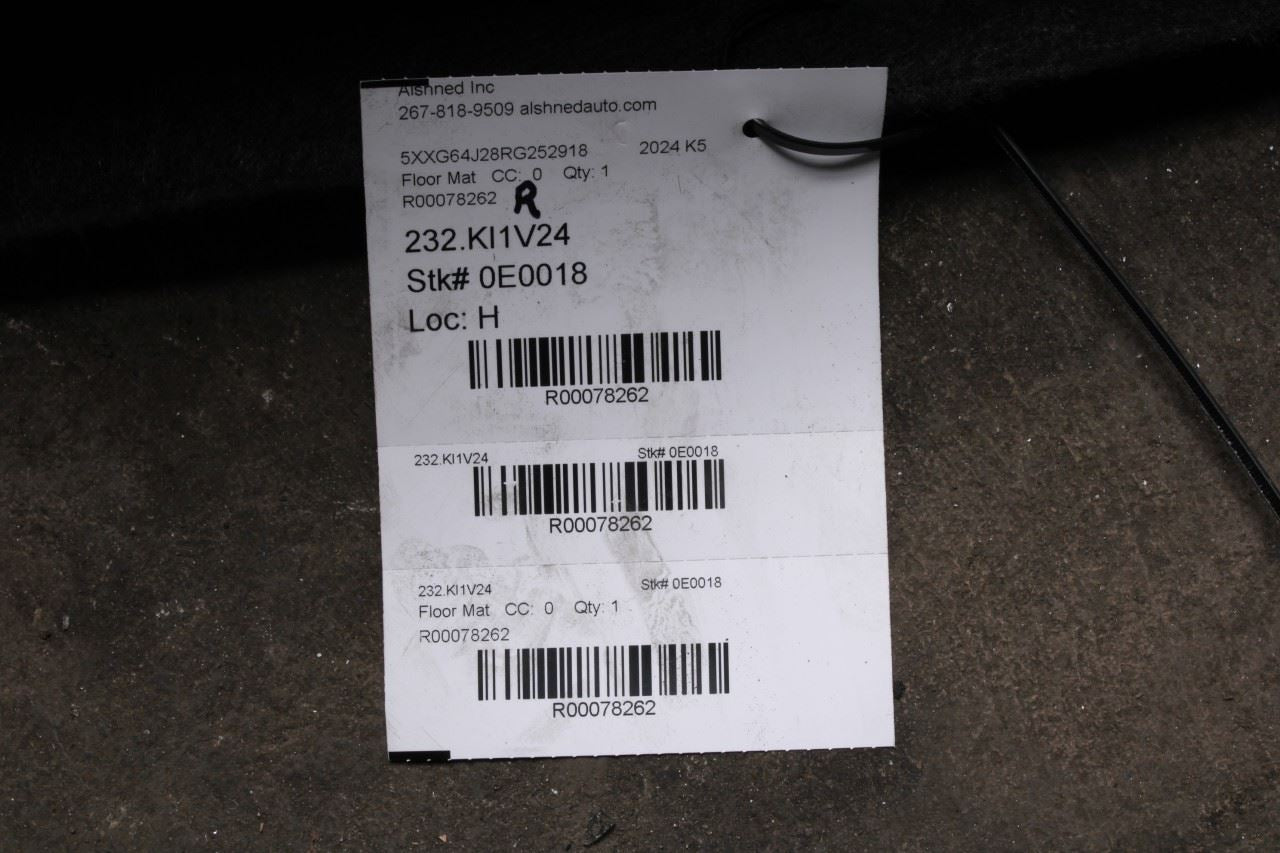 21-24 Kia K5 GT-Line Front and Rear 2nd Row Floor Carpet Liner 84260L3400WK OEM - Alshned Auto Parts
