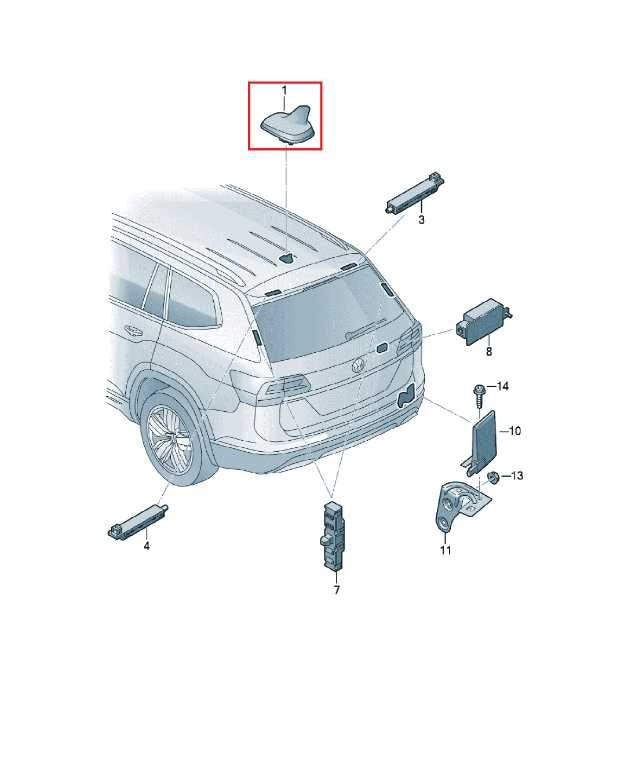 2020-23 Volkswagen Atlas SE Roof Exterior Shark Fin Radio Antenna 5Q0035507AJ5FQ - Alshned Auto Parts