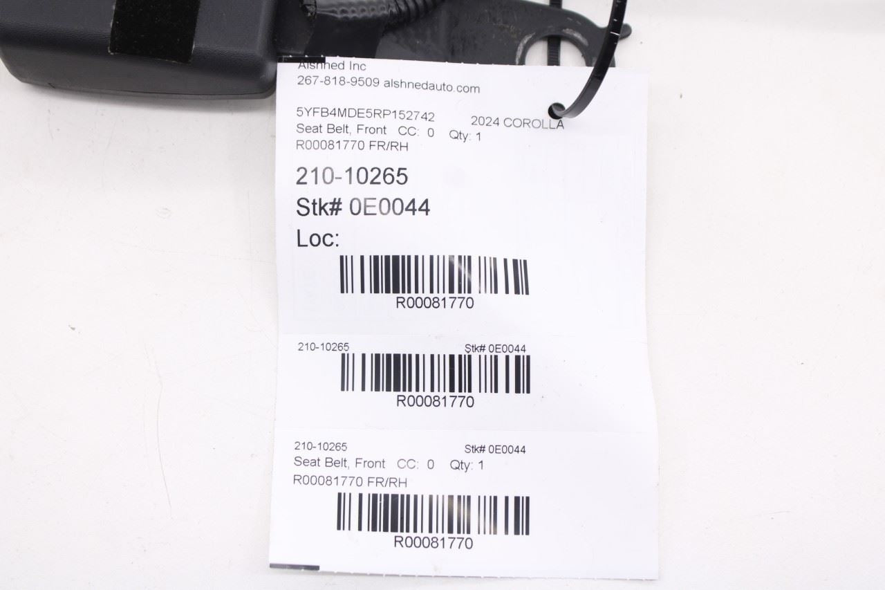 2022-2024 Toyota Corolla LE 2.0L FWD Front Passenger Right Side Seat Belt Buckle10