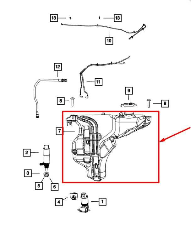 2009-2020 Dodge Journey Windshield Washer Reservoir Bottle 05116307AB OEM - Alshned Auto Parts