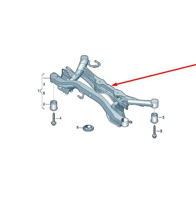 2018-2025 Volkswagen Atlas SE AWD Rear Crossmember Subframe 3QF505235M OEM - Alshned Auto Parts