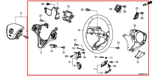 2015-20 Acura TLX Tech Steering Wheel Leather w/ Control Buttons 78501-TZ3-A71ZA - Alshned Auto Parts