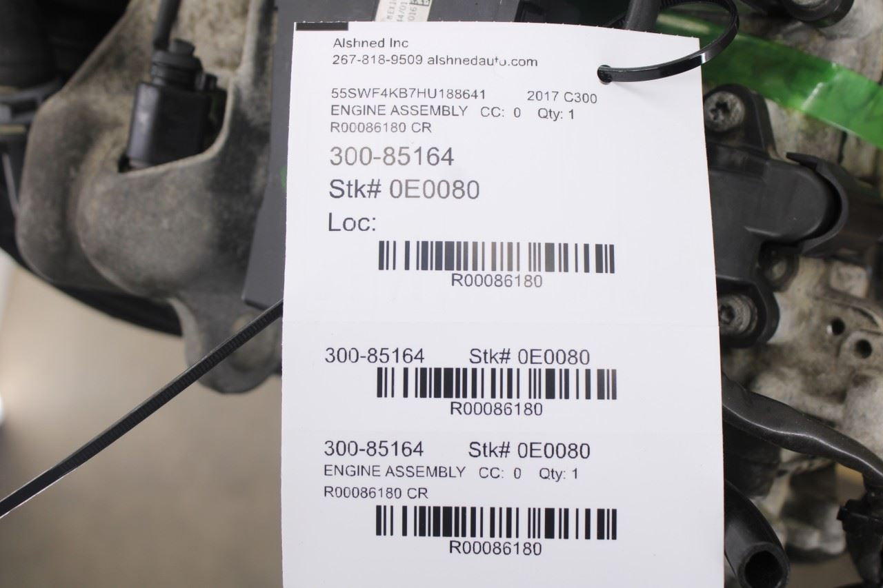 16-17 Mercedes-Benz C300 205 Sedan 2.0L AWD Engine VIN 4K 6th 7th dgts 110K ReaD20