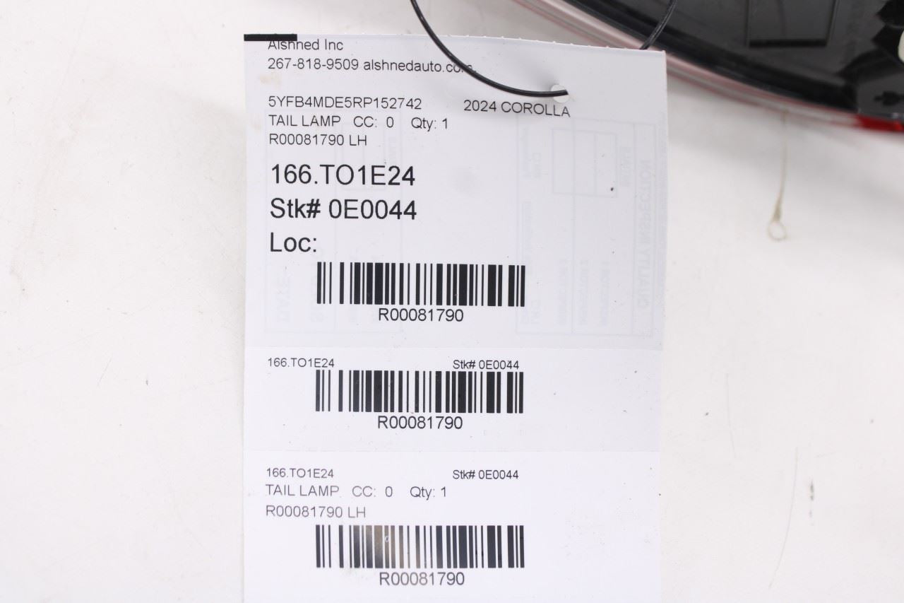 2020-2024 Toyota Corolla LE Rear Left Driver Side Tail Light Lamp 81560-02C1012