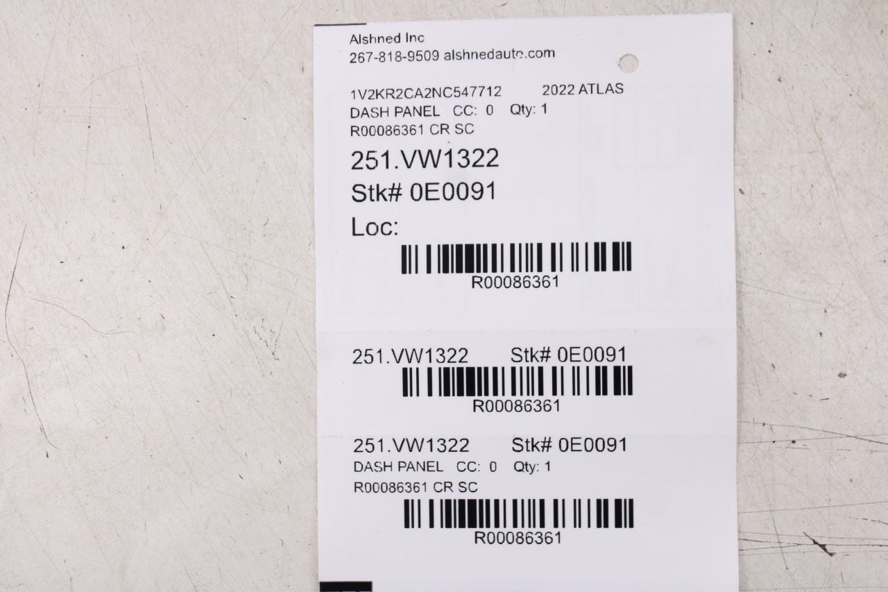 2019-23 Volkswagen Atlas SE Front Center and Right Dash Trim 3CN858416LWJV *ReaD - Alshned Auto Parts