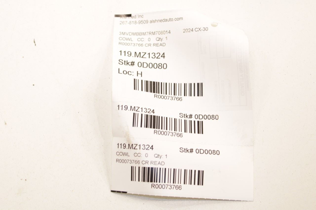 20-25 Mazda CX-30 2.5 S FR RH and LH Windshield Cowl Vent Cover Panel *ReaD* - Alshned Auto Parts