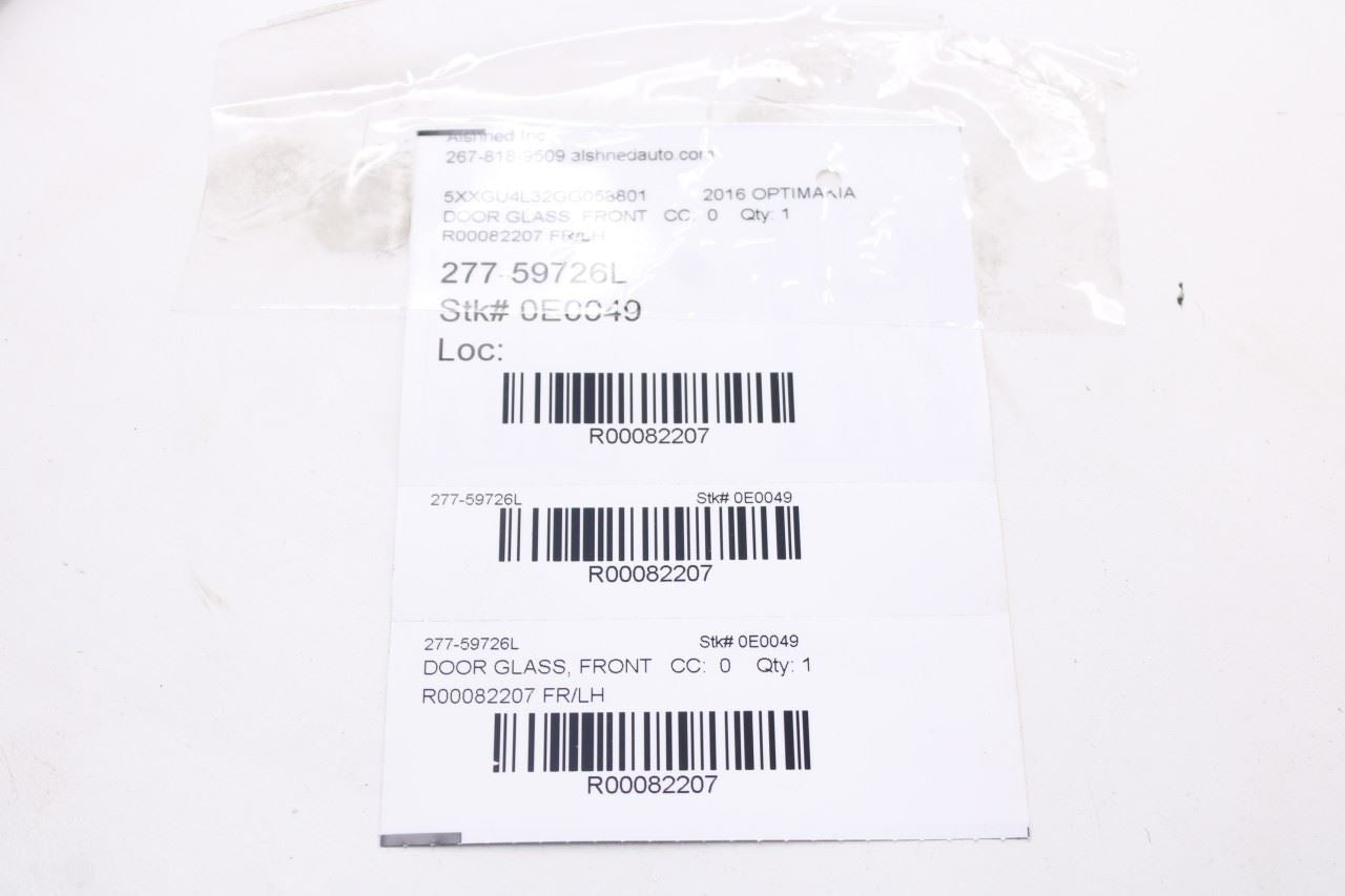 2016-2020 KIA Optima EX Front Left Driver Side Door Window Glass 82410D5030 OEM - Alshned Auto Parts