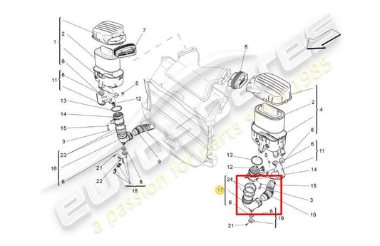 14-17 Maserati Ghibli S Q4 3.0L Air Intake Cleaner Left Side Sleeve Duct *ReaD* - Alshned Auto Parts