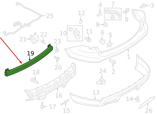 2011-2019 Ford Explorer Rear Bumper Reinforcement Impact Bar BB5Z-17906-A OEM1