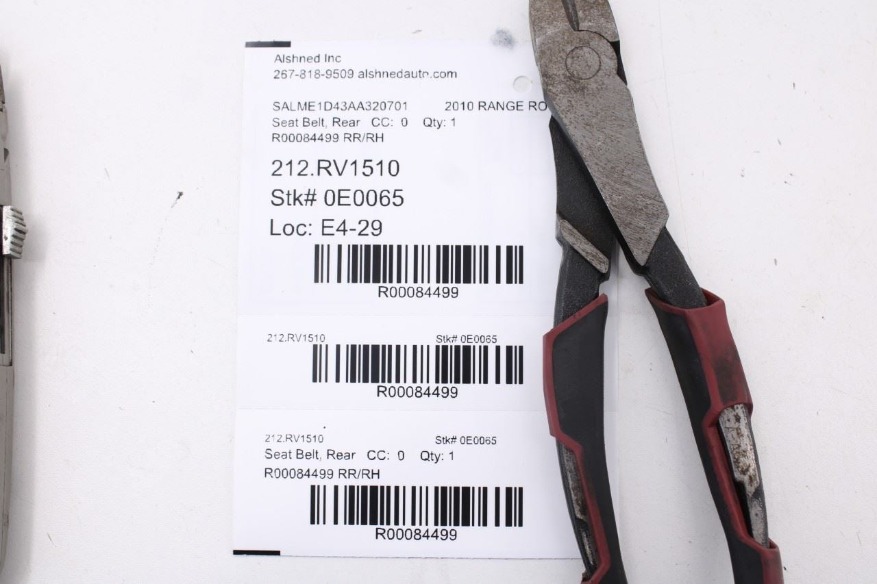 10-12 Land Rover Range Rover HSE 4WD Rear Right Side 2nd Row Seat Belt Retractor10