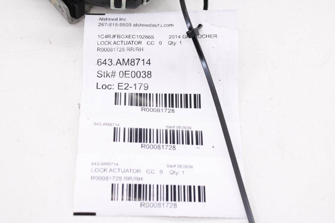 11-22 Jeep Grand Cherokee Limited Rear Right Door Lock Latch Actuator 4589922AF12