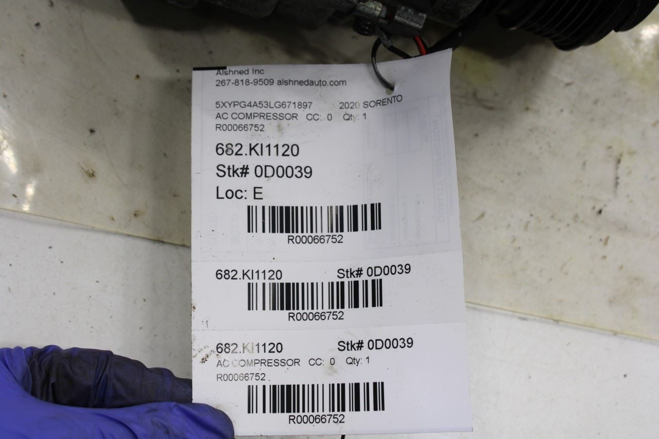 2019-2020 Kia Sorento LX 3.3L AC Air Conditioner Compressor 97701-C6910 OEM - Alshned Auto Parts