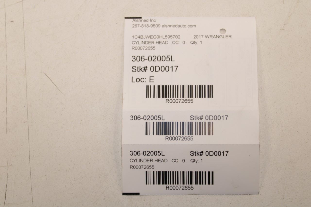 2014-17 Jeep Wrangler Sahara 3.6L Left Side Engine Cylinder Head 106K 68227451AA - Alshned Auto Parts