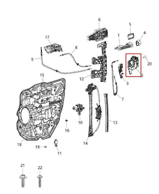 2019-2025 RAM 1500 Crew Cab Rear Right Passenger Side Door Lock Latch Actuator - Alshned Auto Parts