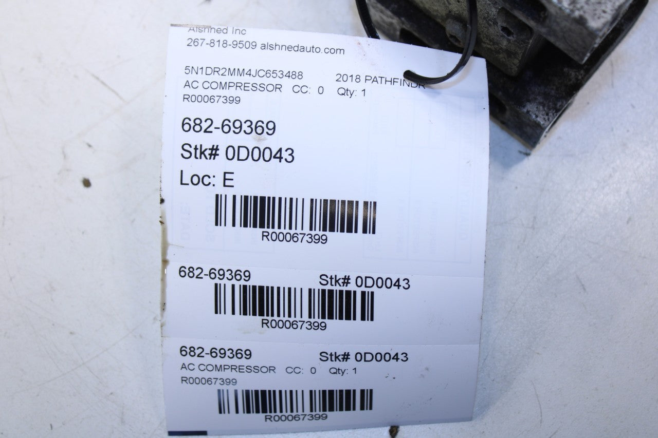 2014-20 Nissan Pathfinder SV 3.5L AC Air Conditioner Compressor 92600-9NB0D OEM - Alshned Auto Parts