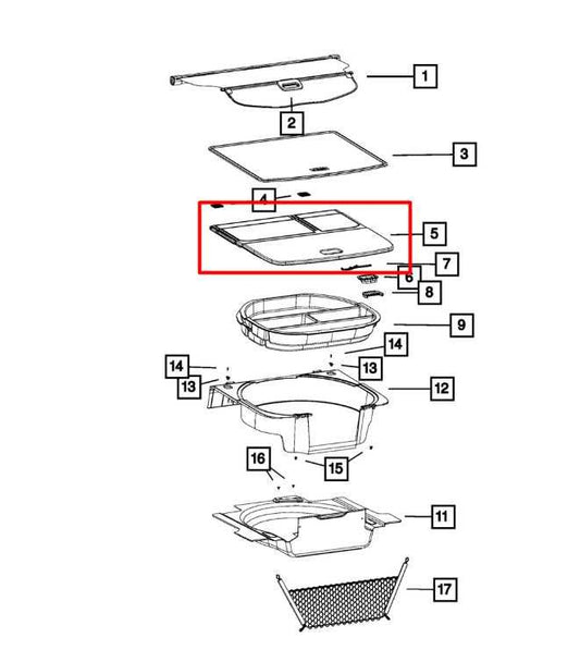 2014-17 Jeep Cherokee 75th Anniversary Rear Trunk Cargo Floor Cover Carpet Panel - Alshned Auto Parts