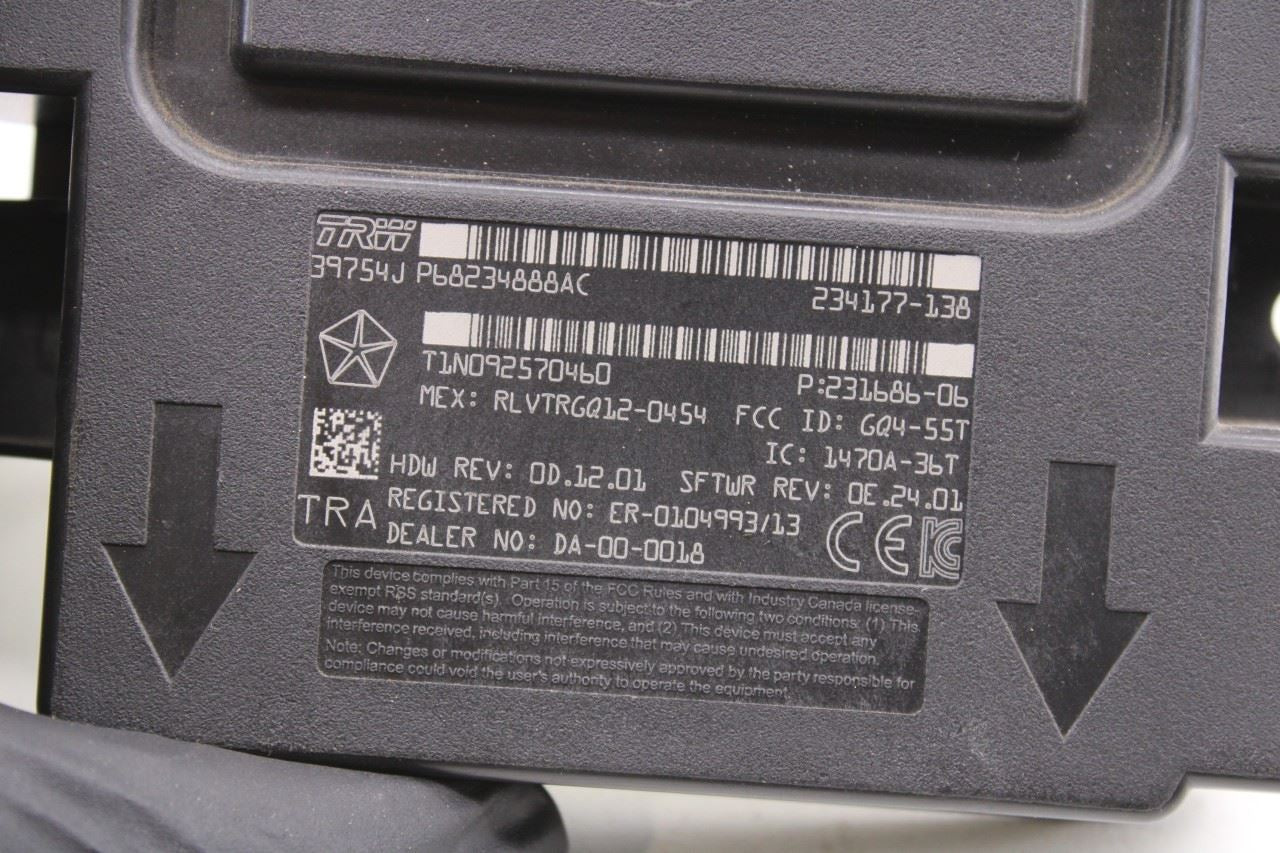 2015 RAM 1500 Laramie Keyless Entry Hub Receiver Module 68234888AC OEM - Alshned Auto Parts