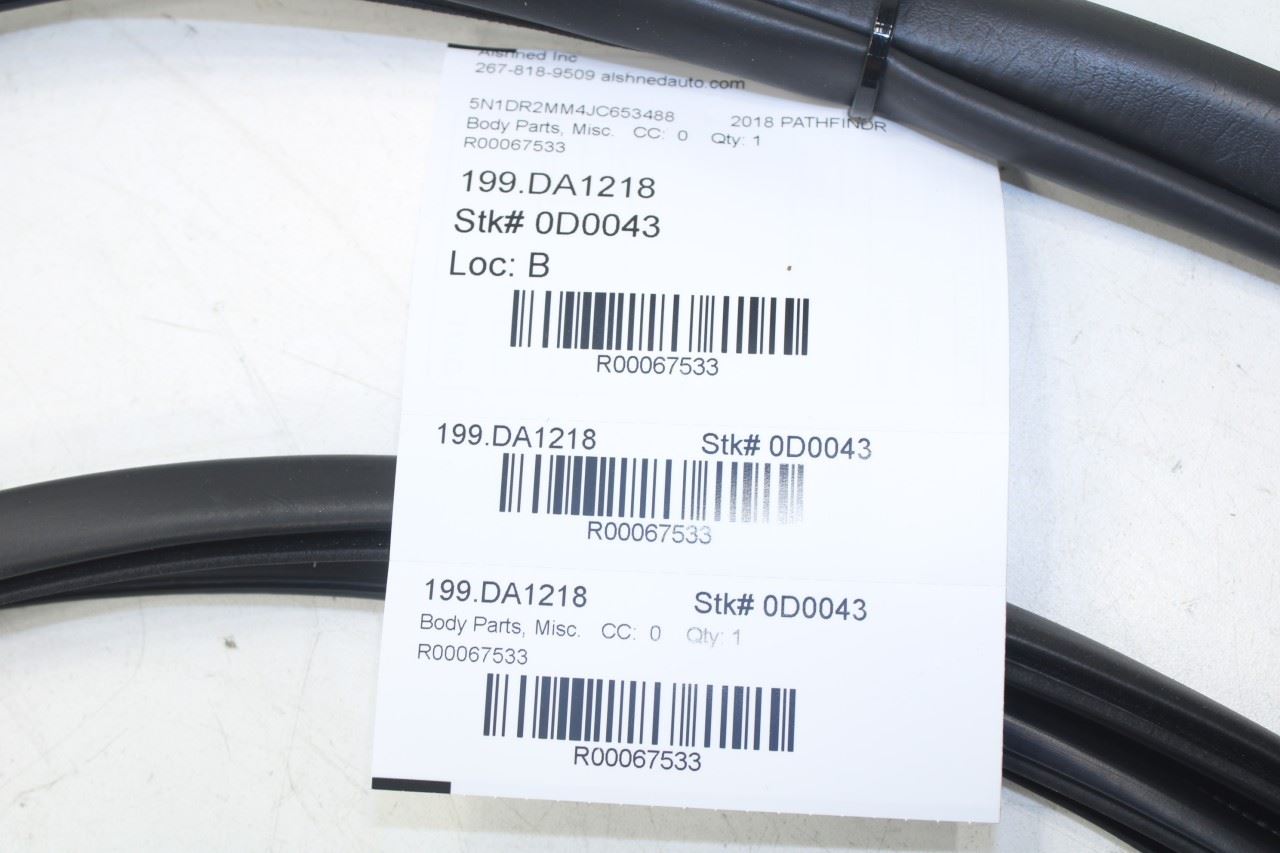 2016-2020 Nissan Pathfinder SV Rear Left Door Weatherstrip On Body 76924-3KA1A - Alshned Auto Parts