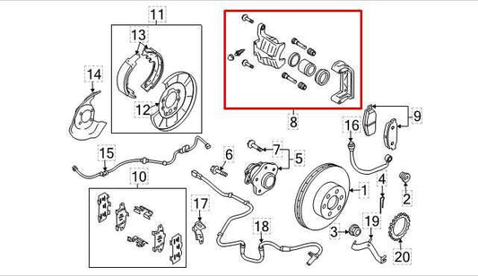 2021-22 Nissan Rogue Sport SL AWD Rear Left Side Brake Disc Caliper 44011-4CA2A - Alshned Auto Parts
