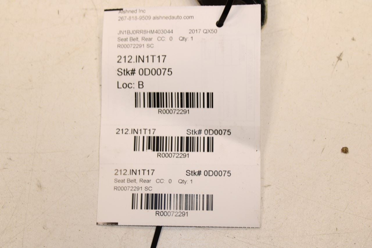 14-17 Infiniti QX50 Rear Right and Left Side 2nd Row Center Seat Belt Buckle Set - Alshned Auto Parts