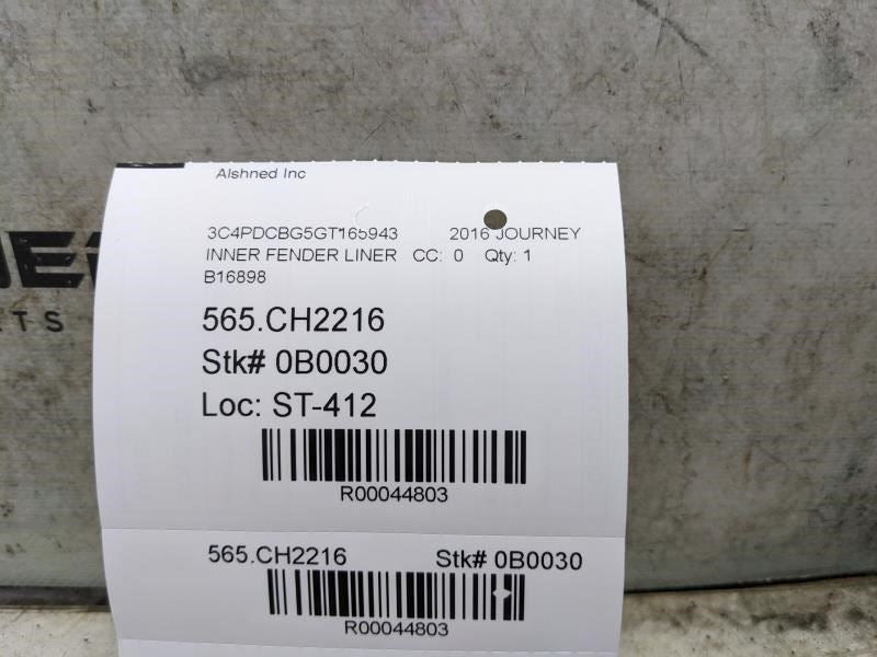 2012-2018 Dodge Journey Front Right Fender Liner Splash Shield 68087242AB OEM - Alshned Auto Parts
