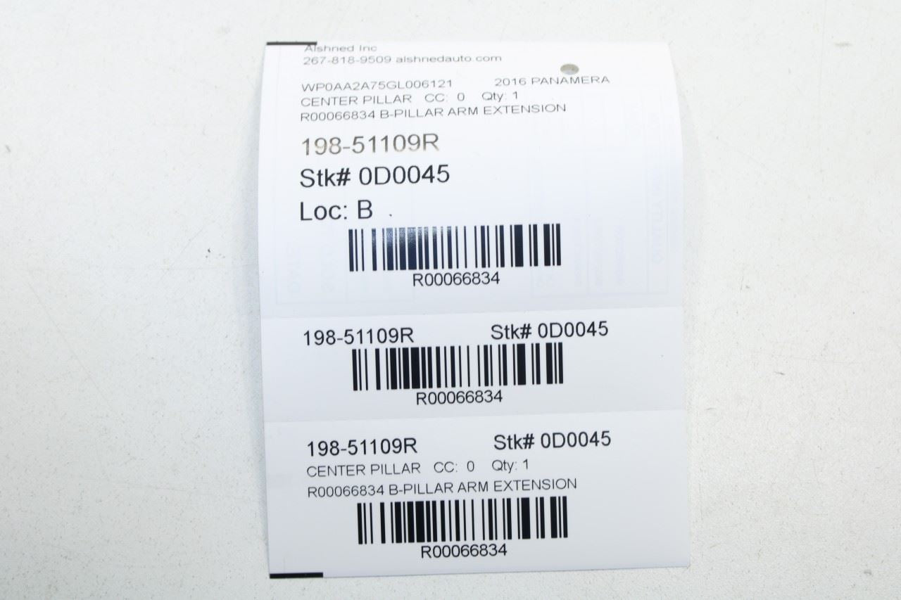 10-16 Porsche Panamera 4 Front Right Door Armrest Extension B-Pillar Trim Cover - Alshned Auto Parts