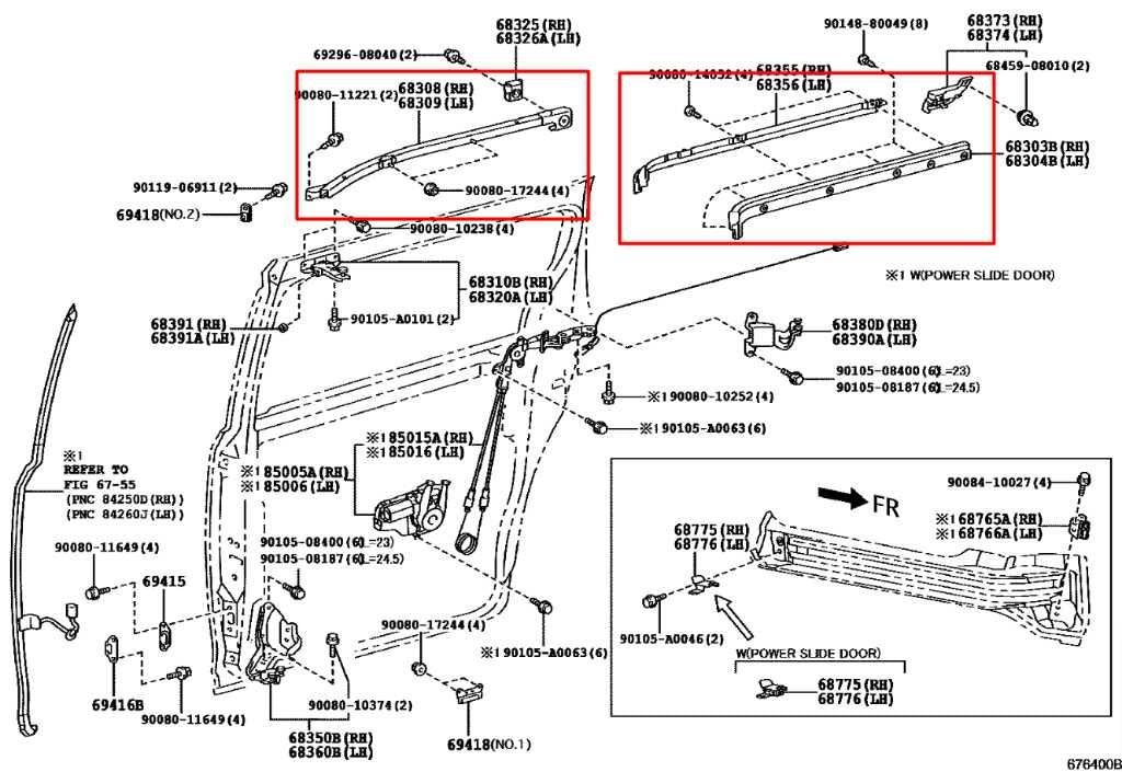 2011-20 Toyota Sienna LE 3.5L Rear Driver Left Side Sliding Door Upper Rail Set - Alshned Auto Parts