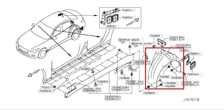 14-23 Infiniti Q50 Luxe RWD Rear Right Wheelhouse Liner Splash Shield 767484GA0A - Alshned Auto Parts