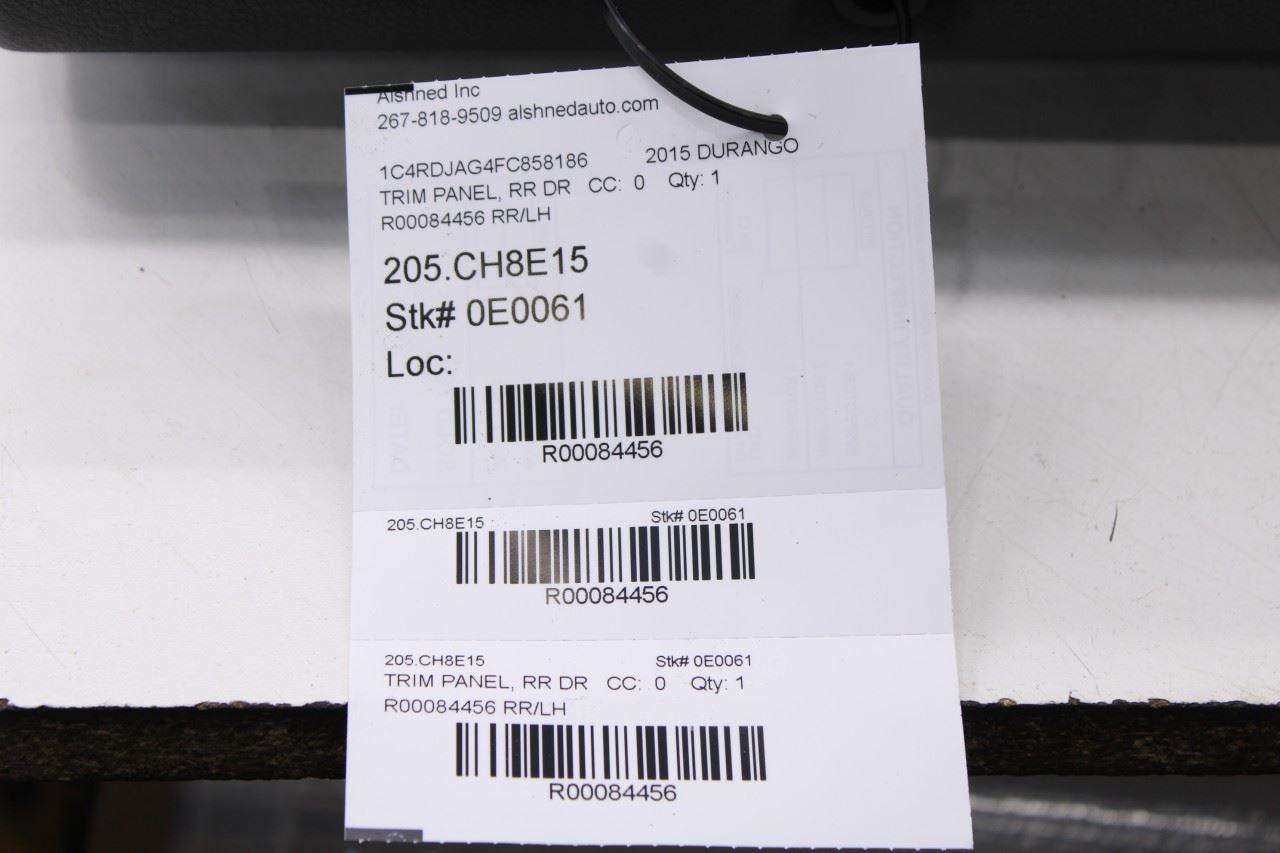 2015 Dodge Durango SXT Rear Left Driver Side Door Trim Panel 1GS813X9AG OEM - Alshned Auto Parts