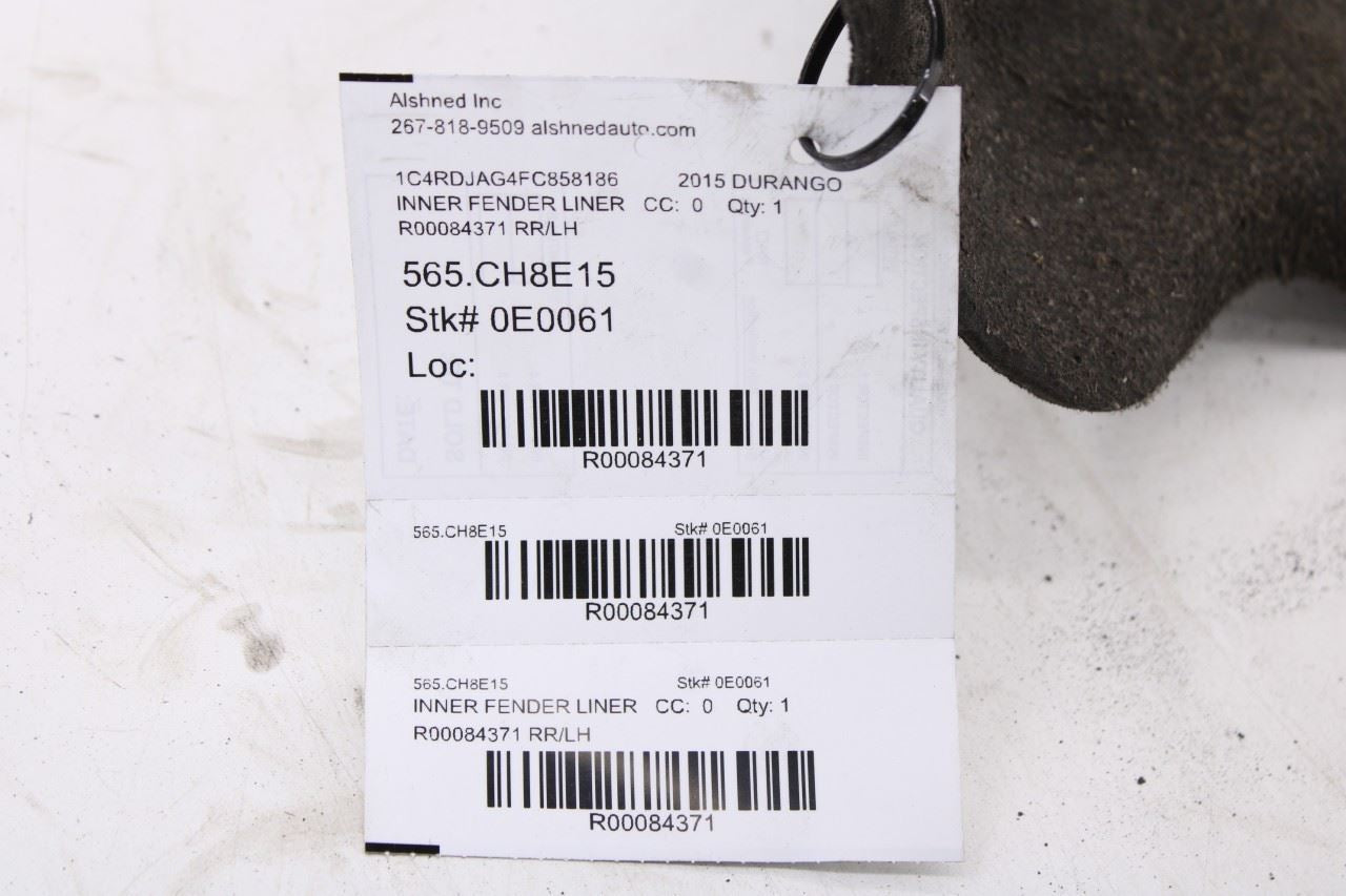 2011-2025 Dodge Durango SXT Rear Left Driver Side Wheelhouse Liner Splash Shield - Alshned Auto Parts