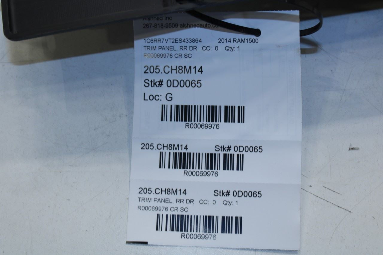 2013-2018 Ram 1500 Crew Cab Laramie Rear Right Door Trim Panel 1VZ401X9AG *ReaD* - Alshned Auto Parts