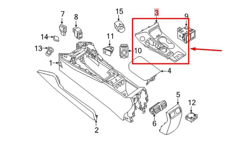 18-20 Nissan Maxima FR Center Console Shifter Bezel w/ Cup Holder 969419DJ6B OEM - Alshned Auto Parts